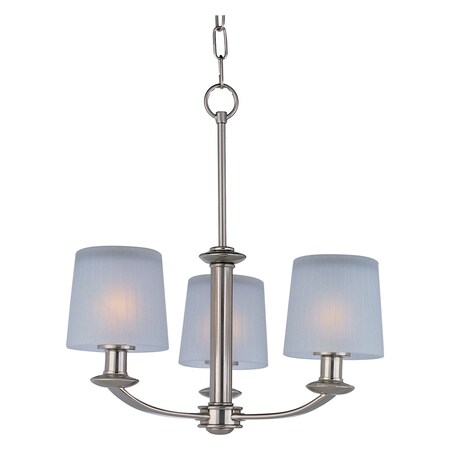Maxim Three Light Satin Nickel Frosted Glass Up Mini Chandelier 21504FTSN